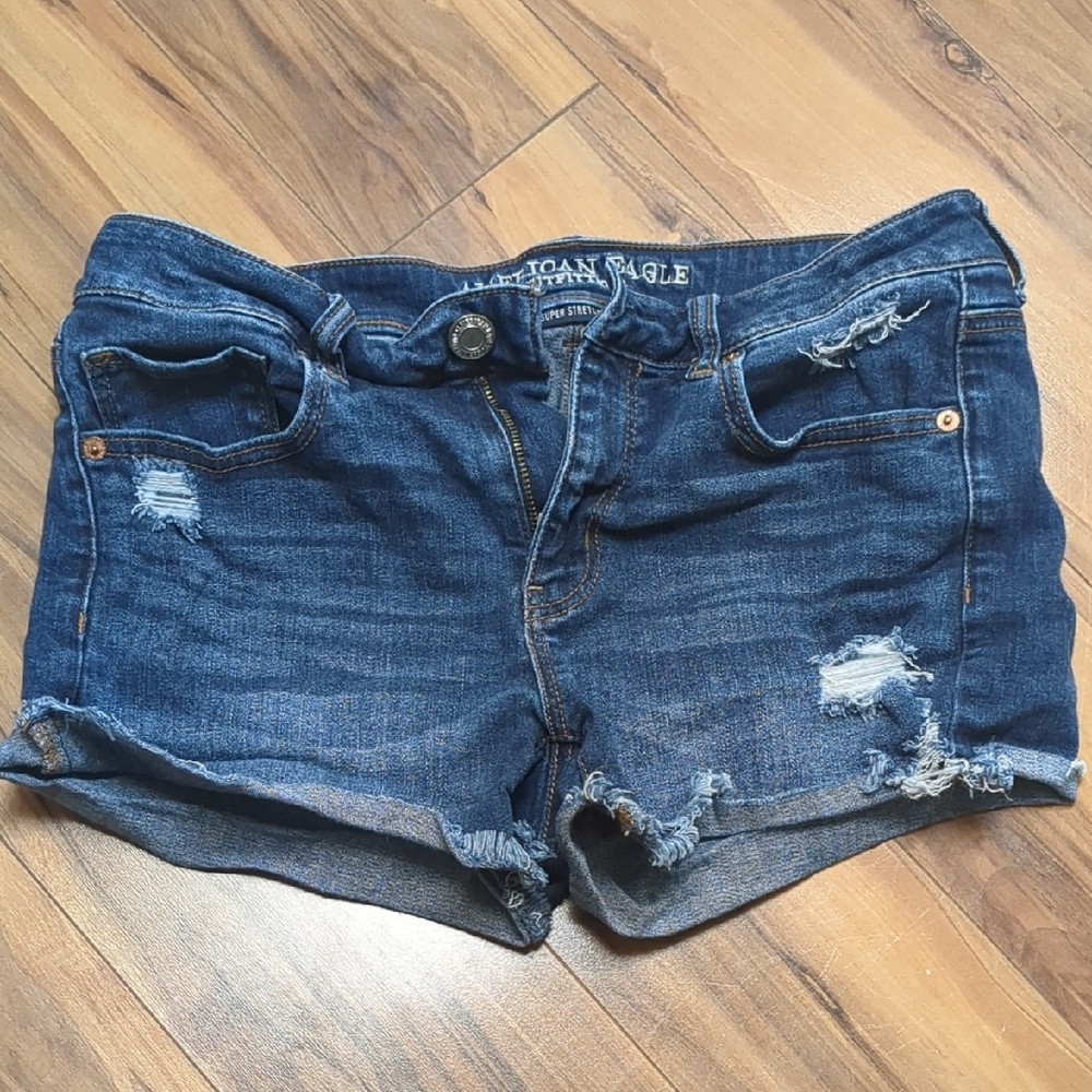 American Eagle Outfitters Distressed Blue Jean Shorts